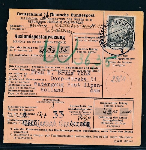 114172 auslandspostanweisung - 114172),