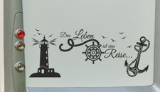 Aufkleber Wohnwagen Wohnmobil Camper Leben Reise Leuchtturm Anker Möwe Meer 283