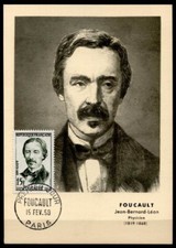 Physiker Leon Foucault (1819-1868). Maximumkarte(2). Frankreich 1958