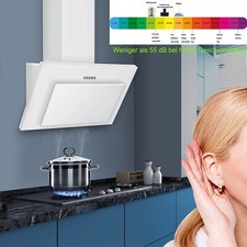 60cm Kopffreihaube Dunstabzugshaube Umluft Abluft Haube Schräghaube Weiß