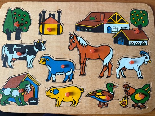 Holz steckpuzzle bauernhof - holz,