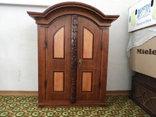 c.1750 BAROCK AUFSATZ Wandschrank Kommodenaufsatz Eiche Intarsien Mahagoni