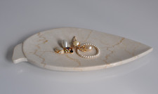 Marmorschale Dekoschale Blattform Marmor Naturstein Schmuck Ablage Obstschale