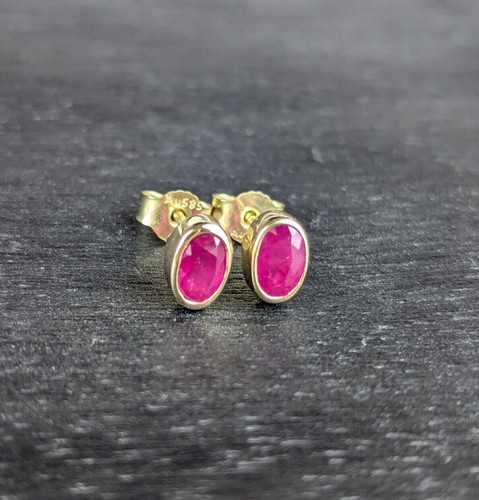 Ohrstecker oval echt 585 - 585, gold