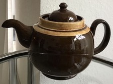 ALcock Lindley & Bloore Teekanne hellbraun/dunkelbraun Streifen Betty ENGLAND