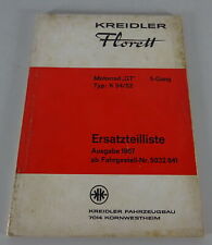 Teilekatalog / Ersatzteilliste Kreidler Florett Motorrad GT 5 Gang K 54/52 1967