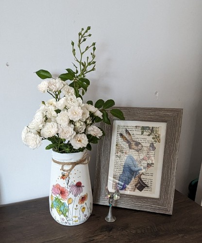 Blumen vorratsdose decoupaged - blumen,
