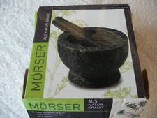 Massiver Granit Mörser mit Pistill Stößel Küche Kräuter Pulver Pesto