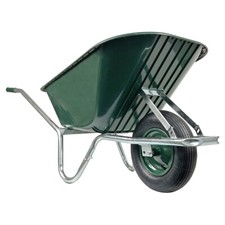 Matrix Schubkarre 100l 250kg Luftrad Kunststoffwanne grün Rahmen verzinkt 