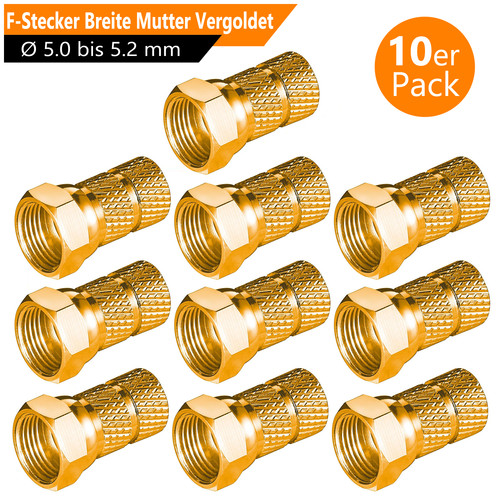 10x stecker breite mutter - f-stecker,
