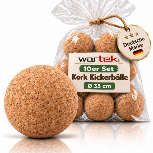Kork kickerbälle 10x stück - 10x,