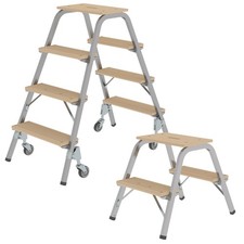 Munk Tritt Trittleiter Haushaltsleiter 2 3 4 Stufen Stufentritt Stahl-Holz