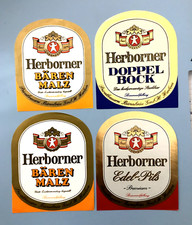 4 x Alte Bieretiketten HERBORNER BÄRENBRÄU , Herborn / Hessen #5#