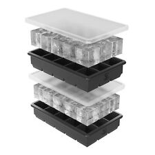 Oliver's Kitchen® Eiswürfel Tablett Set mit stapelbaren Deckeln - 15 Würfel 2er Set