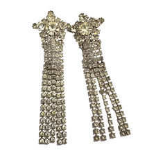 Vintage lange Strassohrclips