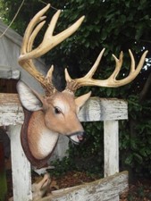Hirsch Kopf Deko Figur 50cmx60cm  groß lebensecht Wand Deko Gartenfigur  NEU