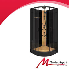 Duschtempel Fertigdusche Duschkabine Glas komplett Dusche 90x90 x 225 cm Schwarz