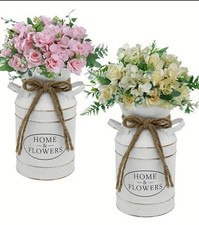 2 x Vintage Shabby Blumenvase