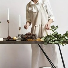 ❤Koch Garten Schürze Japanisch Schürzenkleid Lagenlook Vintage Boho Kleid M L XL