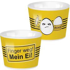 Sheepworld Eierbecher aus Porzellan mit lustigem Spruch "Finger weg! Mein Ei!"