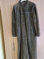 Damen Ledermantel Grün