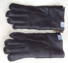 Sansibar Echt Leder Lammfell Handschuhe Schwarz Gr. 7 Neu + Etikett
