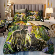 3D Wolf Wildtiere Bettwäsche Set Kissenbezüge 80x80 Anpassbar Bettbezug 135x200