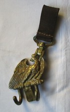Preußen großer Trommelhaken mit Lederschlaufe vergoldeter Adler 1.WK (114455)