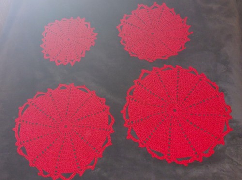 Rote runde deckchen - rote,
