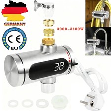 Durchlauferhitzer elektrisch Warmwasserbereiter LED Anzeige Edelstahl 230V 3600W