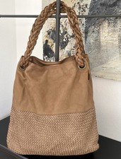 Ledertasche Braun Shopper Gewaschenes Leder Neu Schultertasche Flechtleder