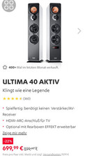 Teufel Ultima Aktiv 40 HiFi-Standlautsprecher-Paar - Schwarz mit Blende