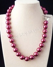 8/10/12/14mm Echte Mehrfarbig Südsee Muschel Perle Rund Perlen Halsketten 18Zoll