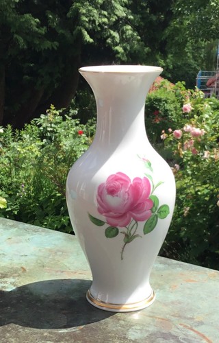 Meissen vase rote rose - meissen,