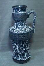 VASE HENKELVASE BODENVASE FAT LAVA 60ER 70ER SCHWARZ-WEISS NICHT BESCHÄDIGT