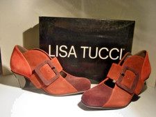 Pumps, Gr. 4,5 (37), NEU, Fa. Lisa Tucci, Leder, rot/bordeaux, 5 cm Absatz