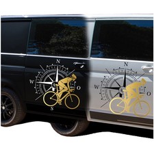 Aufkleber Kompass & Fahrrad