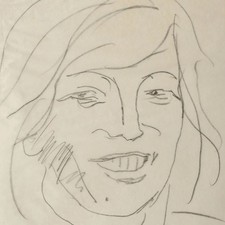 Paran G Schrey Portrait einer Frau Zeichnung Bleistift Transparentpapier 1967