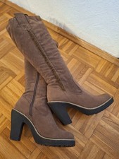 Stiefel 40 braun camel beige Wildleder kniehoch sexy High Heels Herbst Winter