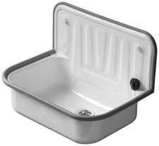 HS Ausgussbecken Stahl weiß