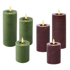 Led Wachs-Kerze mit Timer "3D FLAMME" Stumpenkerze Oberfläche struckturiert