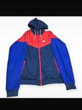 seltene Nike Windrunnerjacke Windbreaker Nylon rot weiß blau. (M)