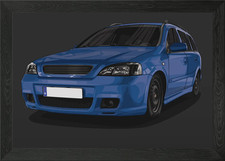 Opel Astra G blau gerahmtes