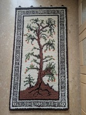 Wandbehang Wandteppich Teppich Lebensbaum 70er handgemacht Vintage Latch Hook