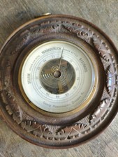 Altes Barometer Holz Messing
