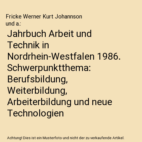 Jahrbuch arbeit und technik - jahrbuch,