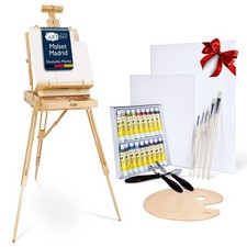Malset Staffelei Tischstaffelei 30tlg Set Malkoffer Standstaffelei Holzstaffelei