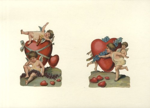Oblaten engel rote herzen - oblaten,