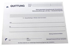 Quittungsblock für - quittungsblock,