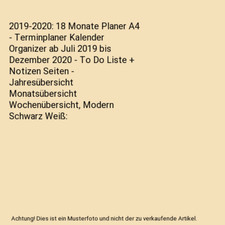 2019-2020: 18 Monate Planer A4 - Terminplaner Kalender Organizer ab Juli 2019 bi